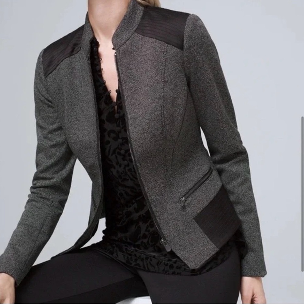 White House Black Market Trapunto Moto Jacket